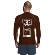 Mens Long Sleeve BJJ Rash Guard - Jiu-Jitsu 007 - Chocolate BJJ Exclusive Jiu-Jitsu Long Sleeve Mens Rash Guard
