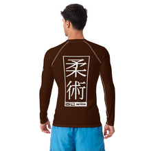 Mens Long Sleeve BJJ Rash Guard - Jiu-Jitsu 007 - Chocolate BJJ Exclusive Jiu-Jitsu Long Sleeve Mens Rash Guard