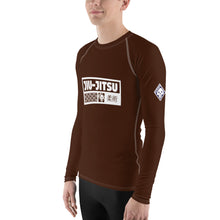 Mens Long Sleeve BJJ Rash Guard - Jiu-Jitsu 007 - Chocolate BJJ Exclusive Jiu-Jitsu Long Sleeve Mens Rash Guard