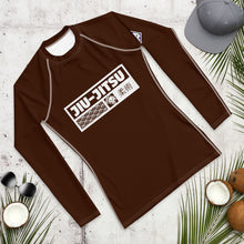 Mens Long Sleeve BJJ Rash Guard - Jiu-Jitsu 007 - Chocolate BJJ Exclusive Jiu-Jitsu Long Sleeve Mens Rash Guard