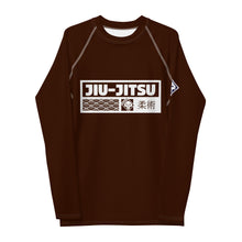 Mens Long Sleeve BJJ Rash Guard - Jiu-Jitsu 007 - Chocolate BJJ Exclusive Jiu-Jitsu Long Sleeve Mens Rash Guard