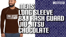 Mens Long Sleeve BJJ Rash Guard - Jiu-Jitsu 007 - Chocolate