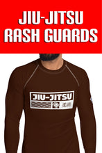 Mens Long Sleeve BJJ Rash Guard - Jiu-Jitsu 007 - Chocolate