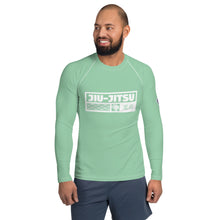 Mens Long Sleeve BJJ Rash Guard - Jiu-Jitsu 009 - Vista Blue BJJ Exclusive Jiu-Jitsu Long Sleeve Mens Rash Guard