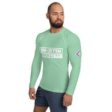 Mens Long Sleeve BJJ Rash Guard - Jiu-Jitsu 009 - Vista Blue BJJ Exclusive Jiu-Jitsu Long Sleeve Mens Rash Guard