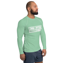 Mens Long Sleeve BJJ Rash Guard - Jiu-Jitsu 009 - Vista Blue BJJ Exclusive Jiu-Jitsu Long Sleeve Mens Rash Guard