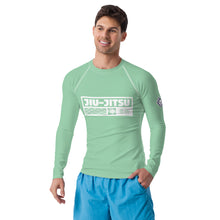 Mens Long Sleeve BJJ Rash Guard - Jiu-Jitsu 009 - Vista Blue BJJ Exclusive Jiu-Jitsu Long Sleeve Mens Rash Guard