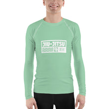 Mens Long Sleeve BJJ Rash Guard - Jiu-Jitsu 009 - Vista Blue BJJ Exclusive Jiu-Jitsu Long Sleeve Mens Rash Guard