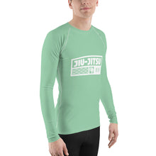 Mens Long Sleeve BJJ Rash Guard - Jiu-Jitsu 009 - Vista Blue BJJ Exclusive Jiu-Jitsu Long Sleeve Mens Rash Guard