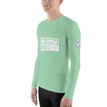 Mens Long Sleeve BJJ Rash Guard - Jiu-Jitsu 009 - Vista Blue BJJ Exclusive Jiu-Jitsu Long Sleeve Mens Rash Guard