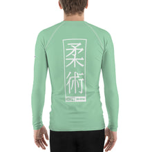 Mens Long Sleeve BJJ Rash Guard - Jiu-Jitsu 009 - Vista Blue BJJ Exclusive Jiu-Jitsu Long Sleeve Mens Rash Guard