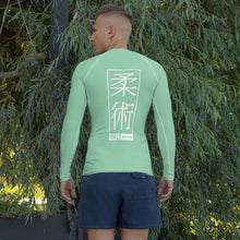 Mens Long Sleeve BJJ Rash Guard - Jiu-Jitsu 009 - Vista Blue BJJ Exclusive Jiu-Jitsu Long Sleeve Mens Rash Guard