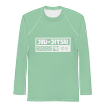 Mens Long Sleeve BJJ Rash Guard - Jiu-Jitsu 009 - Vista Blue BJJ Exclusive Jiu-Jitsu Long Sleeve Mens Rash Guard