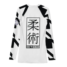 Mens Long Sleeve BJJ Rash Guard - Jiu-Jitsu 023 - Houndstooth 001 Blanc Exclusive Houndstooth Long Sleeve Mens Rash Guard