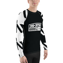 Mens Long Sleeve BJJ Rash Guard - Jiu-Jitsu 024 - Houndstooth 001 Noir Exclusive Houndstooth Long Sleeve Mens Rash Guard