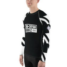 Mens Long Sleeve BJJ Rash Guard - Jiu-Jitsu 024 - Houndstooth 001 Noir Exclusive Houndstooth Long Sleeve Mens Rash Guard