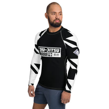 Mens Long Sleeve BJJ Rash Guard - Jiu-Jitsu 024 - Houndstooth 001 Noir Exclusive Houndstooth Long Sleeve Mens Rash Guard