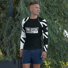 Mens Long Sleeve BJJ Rash Guard - Jiu-Jitsu 024 - Houndstooth 001 Noir Exclusive Houndstooth Long Sleeve Mens Rash Guard