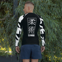 Mens Long Sleeve BJJ Rash Guard - Jiu-Jitsu 024 - Houndstooth 001 Noir Exclusive Houndstooth Long Sleeve Mens Rash Guard