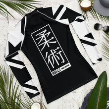 Mens Long Sleeve BJJ Rash Guard - Jiu-Jitsu 024 - Houndstooth 001 Noir Exclusive Houndstooth Long Sleeve Mens Rash Guard