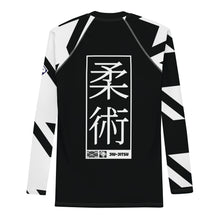 Mens Long Sleeve BJJ Rash Guard - Jiu-Jitsu 024 - Houndstooth 001 Noir Exclusive Houndstooth Long Sleeve Mens Rash Guard