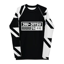 Mens Long Sleeve BJJ Rash Guard - Jiu-Jitsu 024 - Houndstooth 001 Noir Exclusive Houndstooth Long Sleeve Mens Rash Guard