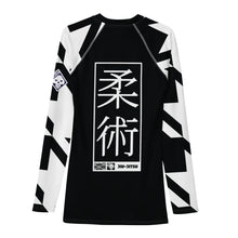 Mens Long Sleeve BJJ Rash Guard - Jiu-Jitsu 024 - Houndstooth 001 Noir Exclusive Houndstooth Long Sleeve Mens Rash Guard