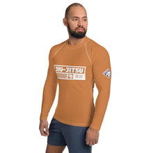Mens Long Sleeve BJJ Rash Guard - Jiu-Jitsu 027 - Raw Sienna Exclusive Jiu-Jitsu Leggings Mens