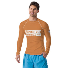 Mens Long Sleeve BJJ Rash Guard - Jiu-Jitsu 027 - Raw Sienna Exclusive Jiu-Jitsu Leggings Mens