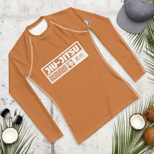 Mens Long Sleeve BJJ Rash Guard - Jiu-Jitsu 027 - Raw Sienna Exclusive Jiu-Jitsu Leggings Mens