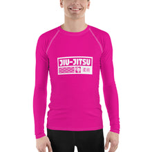 Mens Long Sleeve BJJ Rash Guard - Jiu-Jitsu 028 - Hollywood Cerise Exclusive Jiu-Jitsu Long Sleeve Mens Rash Guard