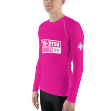 Mens Long Sleeve BJJ Rash Guard - Jiu-Jitsu 028 - Hollywood Cerise Exclusive Jiu-Jitsu Long Sleeve Mens Rash Guard