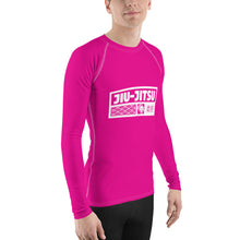 Mens Long Sleeve BJJ Rash Guard - Jiu-Jitsu 028 - Hollywood Cerise Exclusive Jiu-Jitsu Long Sleeve Mens Rash Guard