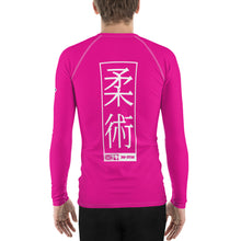 Mens Long Sleeve BJJ Rash Guard - Jiu-Jitsu 028 - Hollywood Cerise Exclusive Jiu-Jitsu Long Sleeve Mens Rash Guard