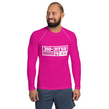 Mens Long Sleeve BJJ Rash Guard - Jiu-Jitsu 028 - Hollywood Cerise Exclusive Jiu-Jitsu Long Sleeve Mens Rash Guard