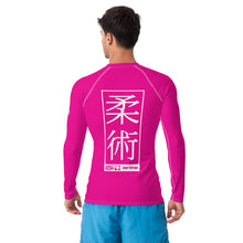 Mens Long Sleeve BJJ Rash Guard - Jiu-Jitsu 028 - Hollywood Cerise Exclusive Jiu-Jitsu Long Sleeve Mens Rash Guard