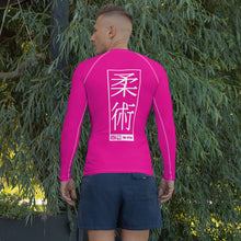 Mens Long Sleeve BJJ Rash Guard - Jiu-Jitsu 028 - Hollywood Cerise Exclusive Jiu-Jitsu Long Sleeve Mens Rash Guard