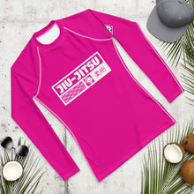 Mens Long Sleeve BJJ Rash Guard - Jiu-Jitsu 028 - Hollywood Cerise Exclusive Jiu-Jitsu Long Sleeve Mens Rash Guard