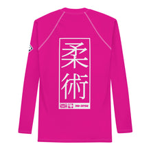Mens Long Sleeve BJJ Rash Guard - Jiu-Jitsu 028 - Hollywood Cerise Exclusive Jiu-Jitsu Long Sleeve Mens Rash Guard