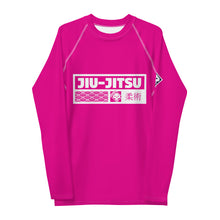 Mens Long Sleeve BJJ Rash Guard - Jiu-Jitsu 028 - Hollywood Cerise Exclusive Jiu-Jitsu Long Sleeve Mens Rash Guard