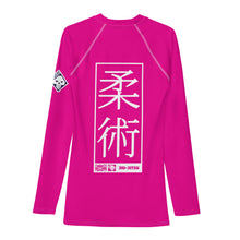 Mens Long Sleeve BJJ Rash Guard - Jiu-Jitsu 028 - Hollywood Cerise Exclusive Jiu-Jitsu Long Sleeve Mens Rash Guard