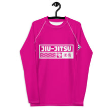 Mens Long Sleeve BJJ Rash Guard - Jiu-Jitsu 028 - Hollywood Cerise Exclusive Jiu-Jitsu Long Sleeve Mens Rash Guard