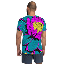 Men's Pop Art BJJ Short Sleeve Rash Guard: Roy Lichtenstein Dahlia Print for High-Intensity Training 001 Dahlia Exclusive Fitness Flower Mens Rash Guard Running Short Sleeve Swimwear Tees Yoga