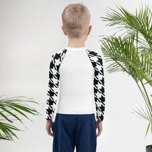 Old School Style: Boy's Houndstooth Long Sleeve Classic Judo BJJ Rash Guard Boys Exclusive Houndstooth Judo Kids Long Sleeve Rash Guard