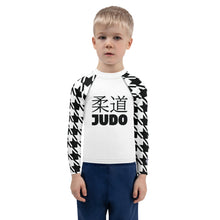 Old School Style: Boy's Houndstooth Long Sleeve Classic Judo BJJ Rash Guard Boys Exclusive Houndstooth Judo Kids Long Sleeve Rash Guard