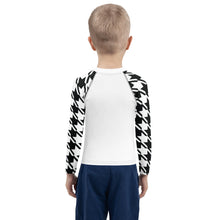 Old School Style: Boy's Houndstooth Long Sleeve Classic Judo BJJ Rash Guard Boys Exclusive Houndstooth Judo Kids Long Sleeve Rash Guard