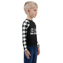 Optimized Performance: Boy's Houndstooth Classic Jiu-Jitsu Long Sleeve BJJ Rash Guard Boys Exclusive Jiu-Jitsu Kids Long Sleeve Rash Guard