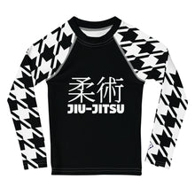 Optimized Performance: Boy's Houndstooth Classic Jiu-Jitsu Long Sleeve BJJ Rash Guard Boys Exclusive Jiu-Jitsu Kids Long Sleeve Rash Guard