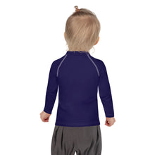 Playful Protection: Kid's Solid Color Rash Guards for Girls - Midnight Blue Exclusive Girls Kids Long Sleeve Rash Guard Solid Color Swimwear