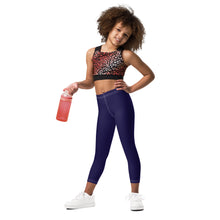 Playtime Perfection: Solid Color Workout Leggings for Girls - Midnight Blue Exclusive Girls Kids Leggings Solid Color